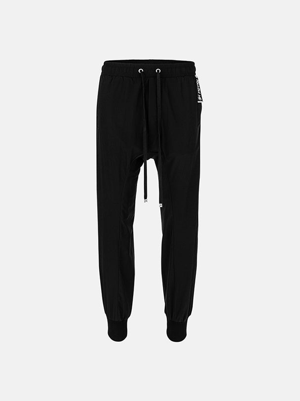 Black Nylon Long Pants